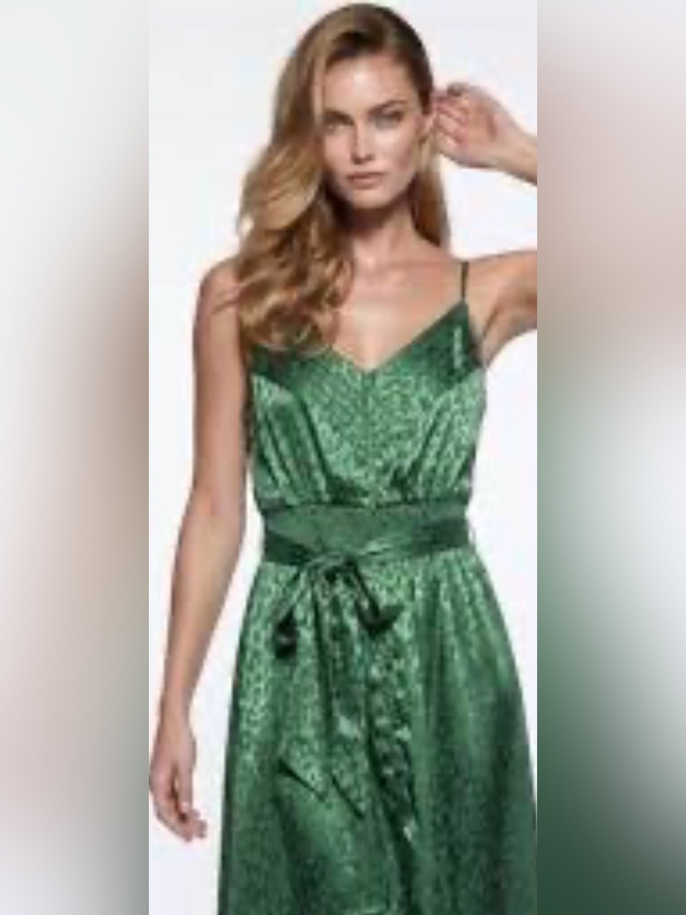BNWT Forest Green Spaghetti-Strap Dress x small